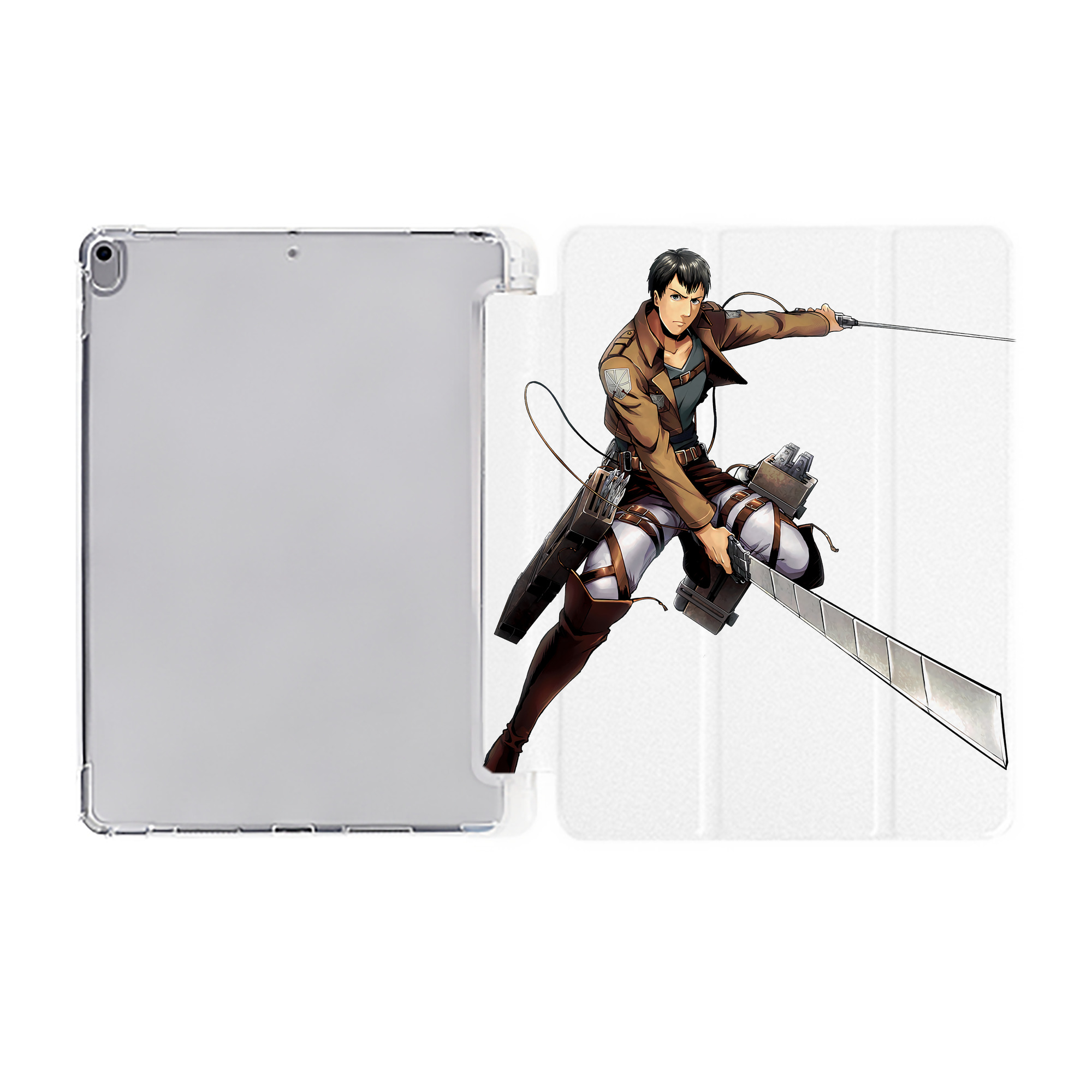 （画像用） 進撃の巨人 ベルトルト・フーバー Attack on Titan Bertholdt Hoover IPad ケース ペン収納付き 三つ折りスタンド PUレザー×シリコン 対応機種9.5/10.5/10.9インチ